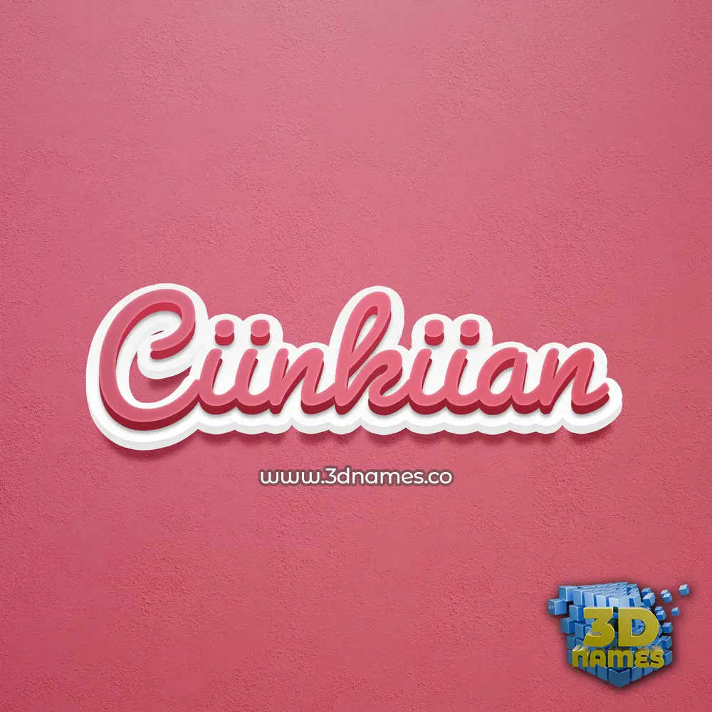 ciinkiian in Red Scribble style - 3D name wallpaper