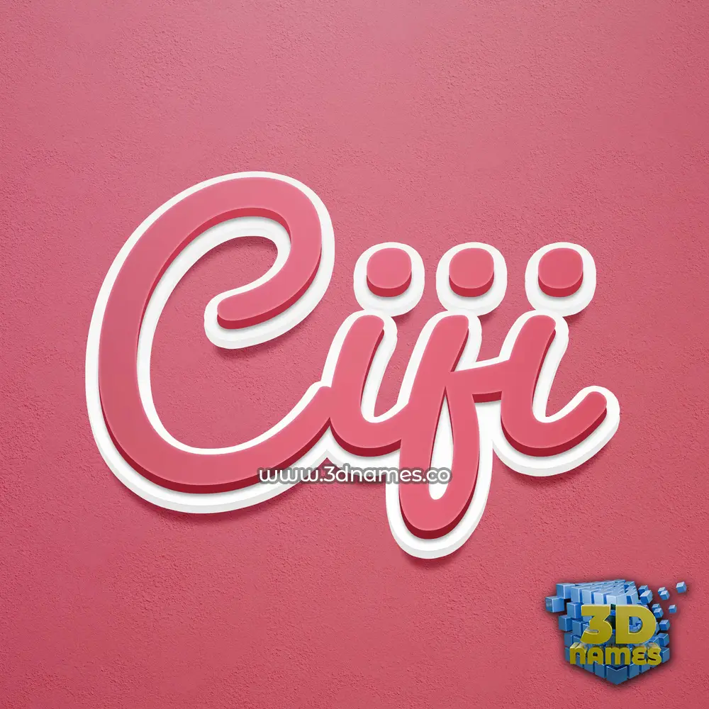 ciji in Red Scribble style - 3D name wallpaper