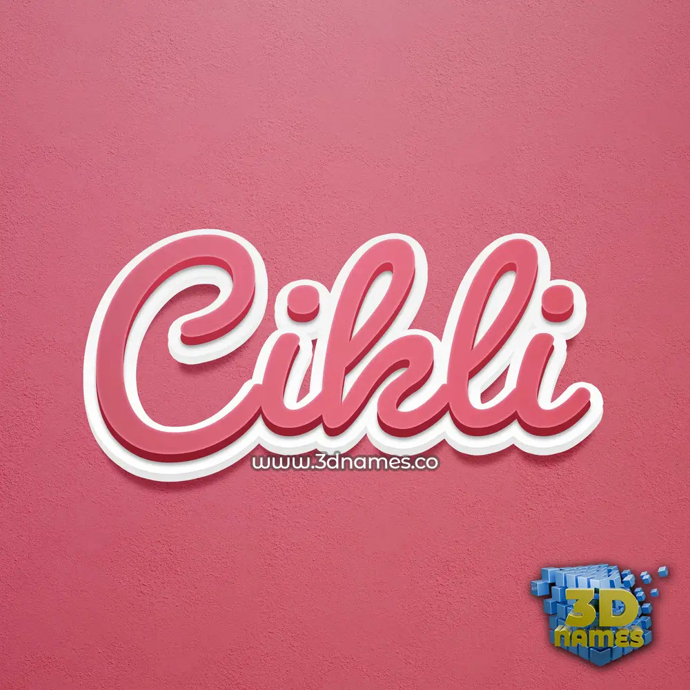 cikli in Red Scribble style - 3D name wallpaper