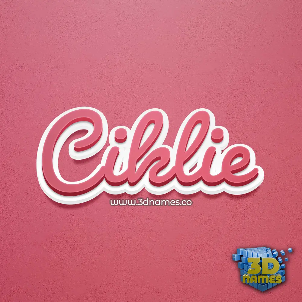 ciklie in Red Scribble style - 3D name wallpaper