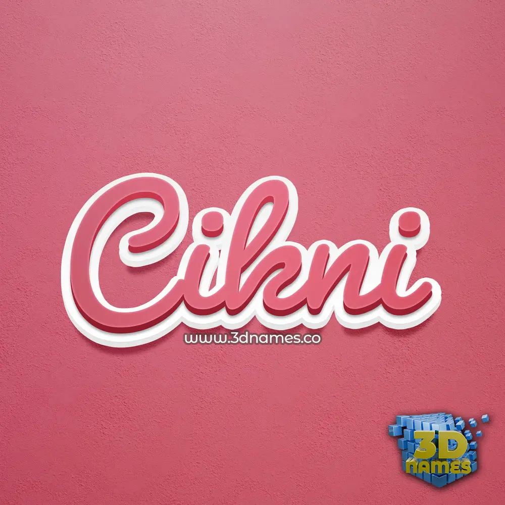 cikni in Red Scribble style - 3D name wallpaper