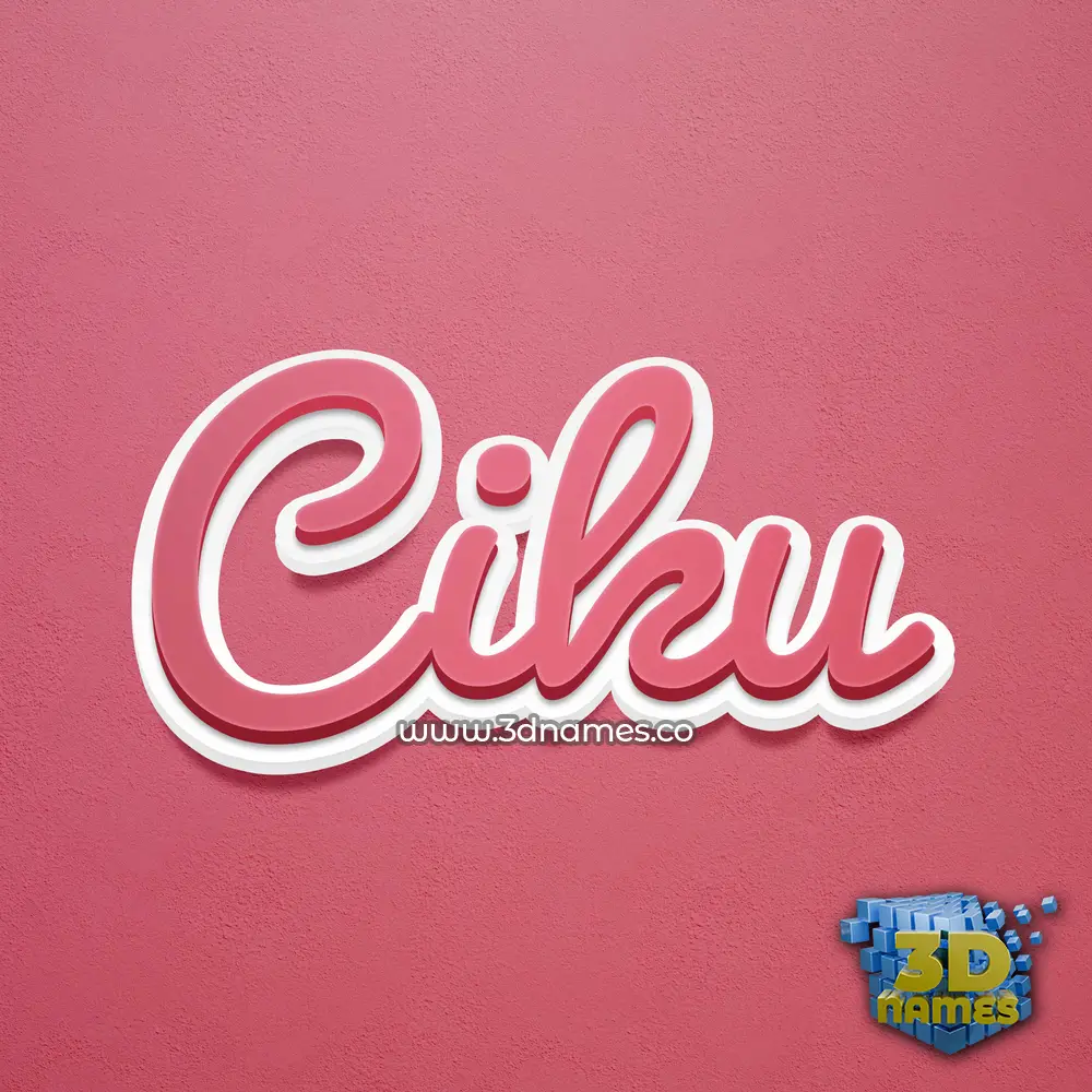 ciku in Red Scribble style - 3D name wallpaper