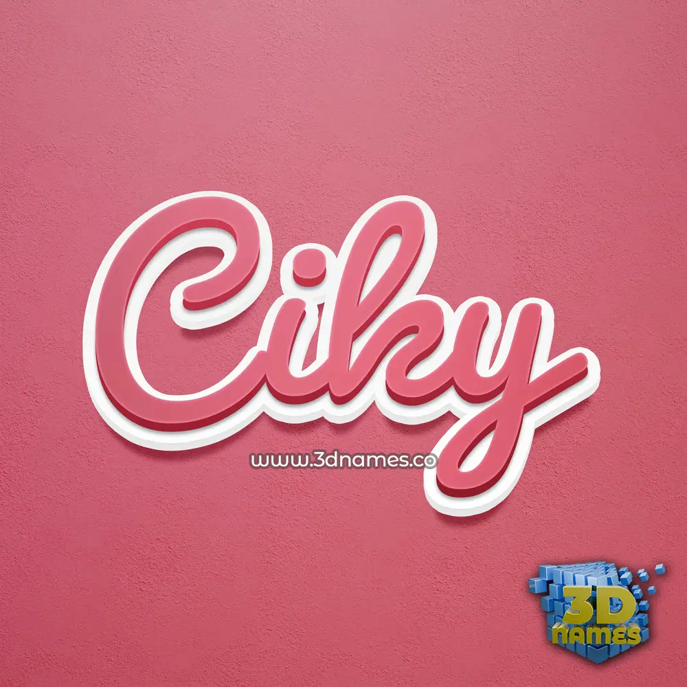 ciky in Red Scribble style - 3D name wallpaper