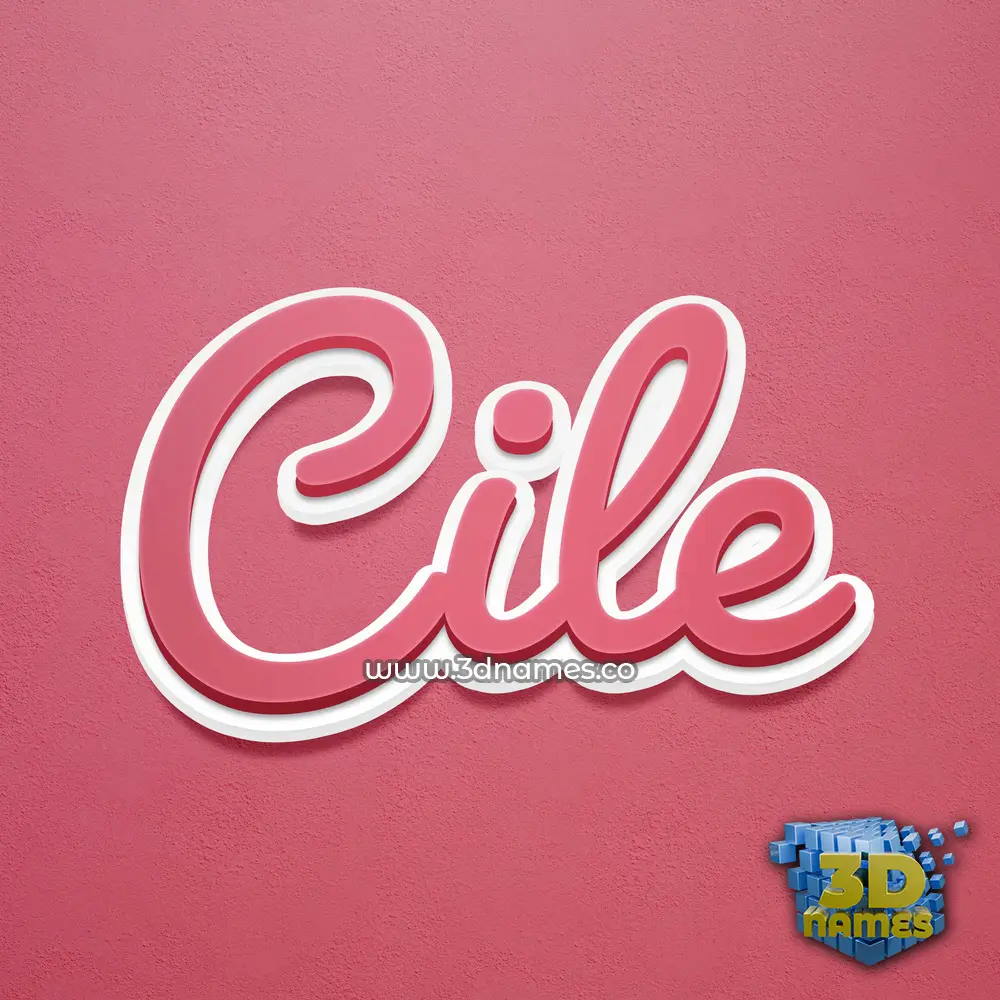 cile in Red Scribble style - 3D name wallpaper