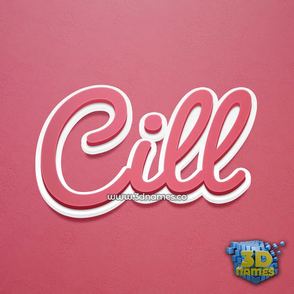 cill in Red Scribble style - 3D name wallpaper