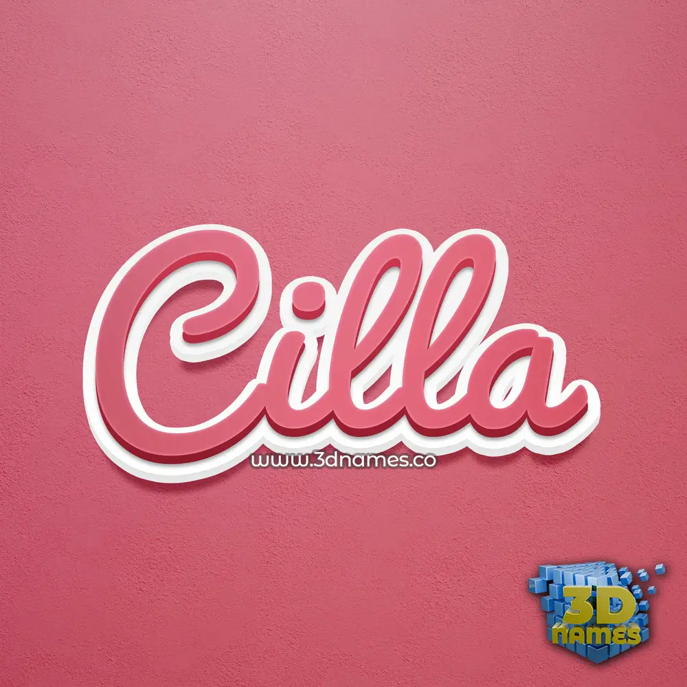 cilla in Red Scribble style - 3D name wallpaper