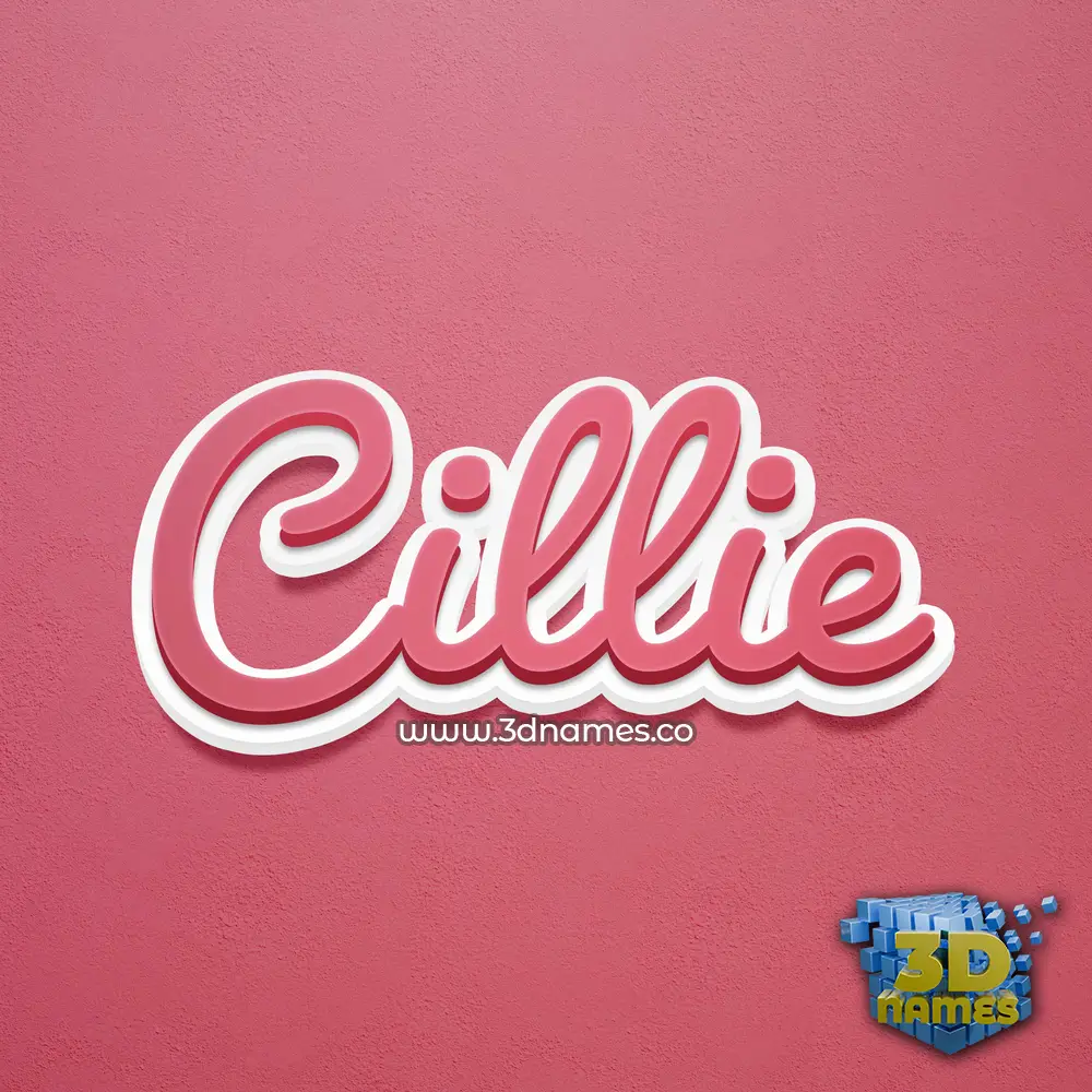 cillie in Red Scribble style - 3D name wallpaper