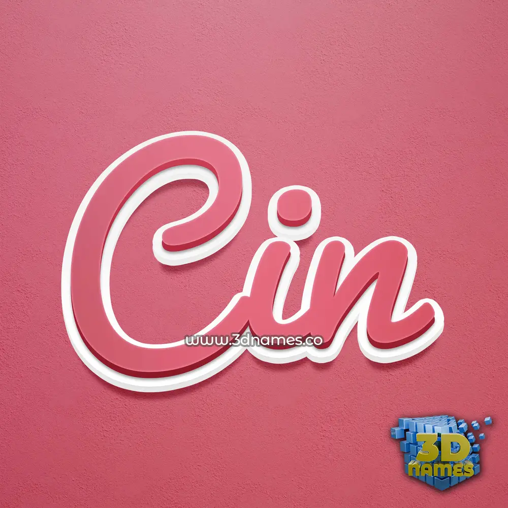 cin in Red Scribble style - 3D name wallpaper
