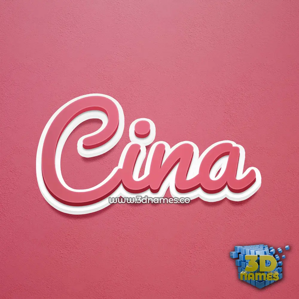 cina in Red Scribble style - 3D name wallpaper