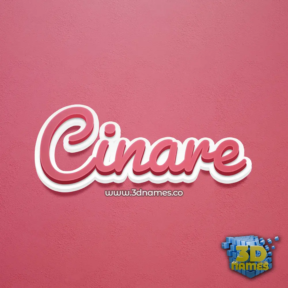 cinare in Red Scribble style - 3D name wallpaper