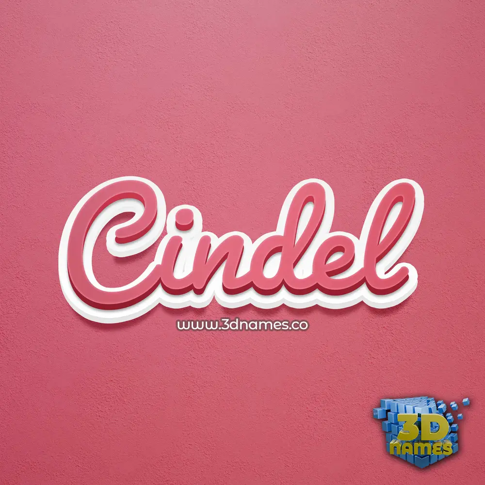 cindel in Red Scribble style - 3D name wallpaper