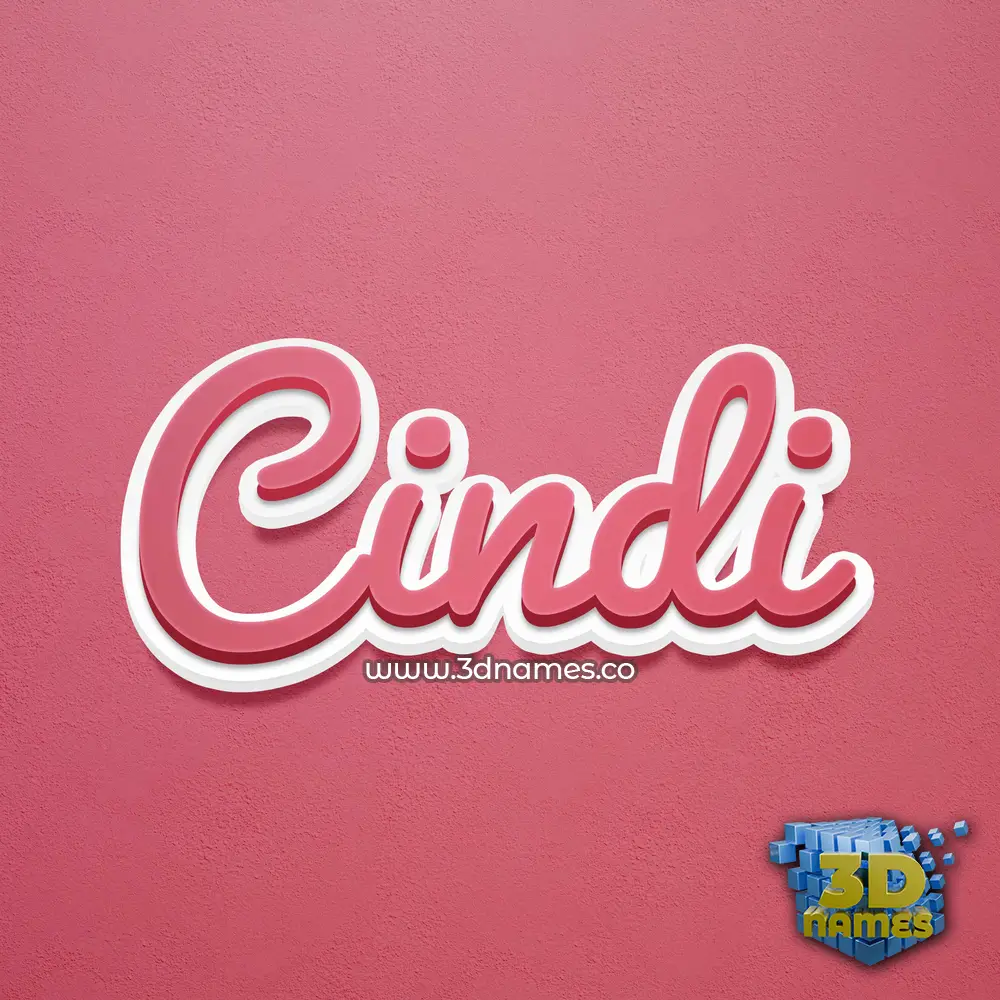 cindi in Red Scribble style - 3D name wallpaper
