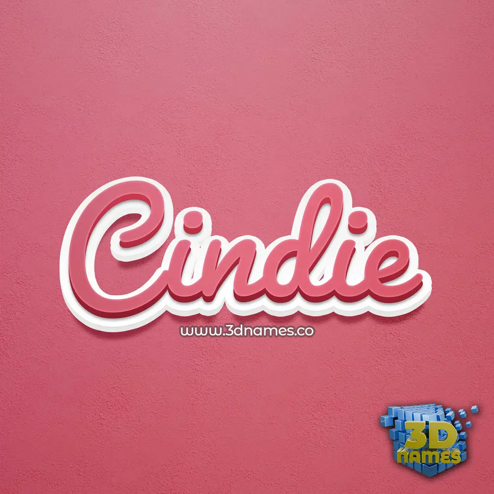 cindie in Red Scribble style - 3D name wallpaper