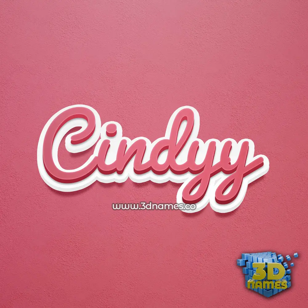 cindyy in Red Scribble style - 3D name wallpaper
