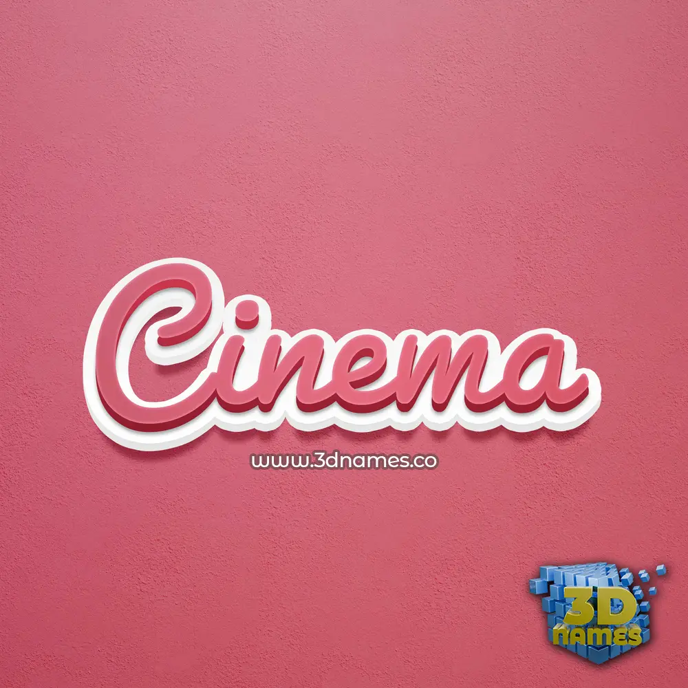 cinema in Red Scribble style - 3D name wallpaper