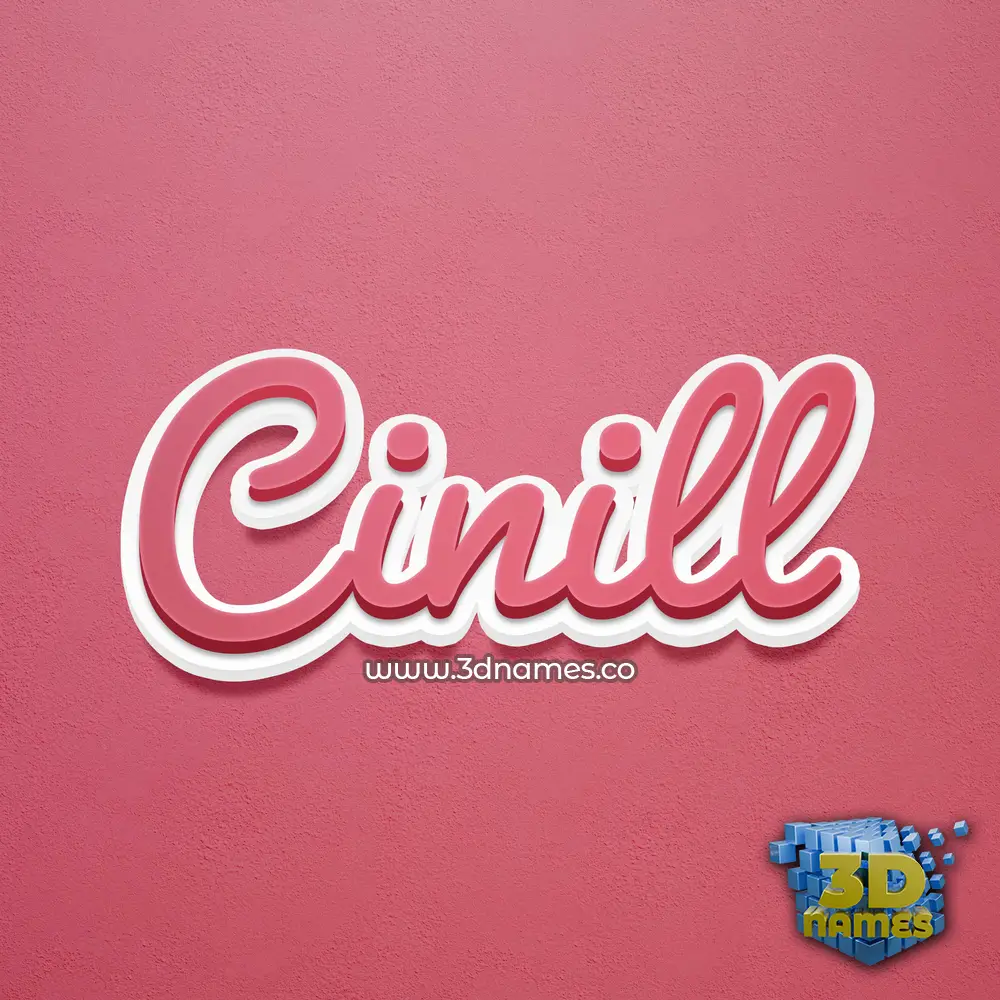 cinill in Red Scribble style - 3D name wallpaper