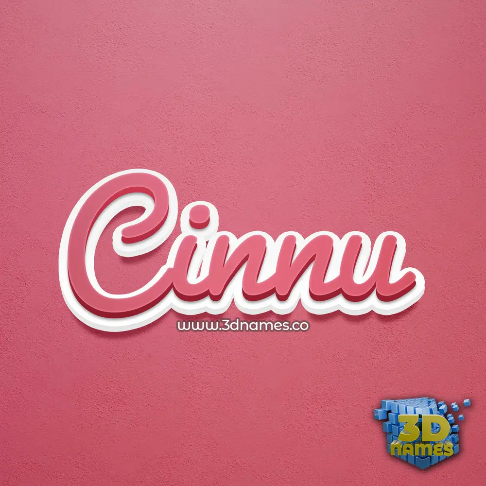 cinnu in Red Scribble style - 3D name wallpaper