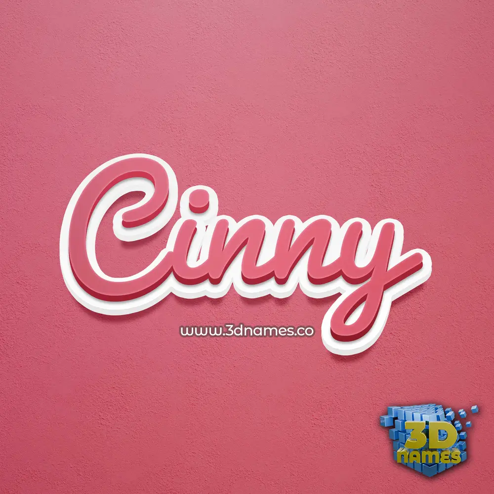 cinny in Red Scribble style - 3D name wallpaper