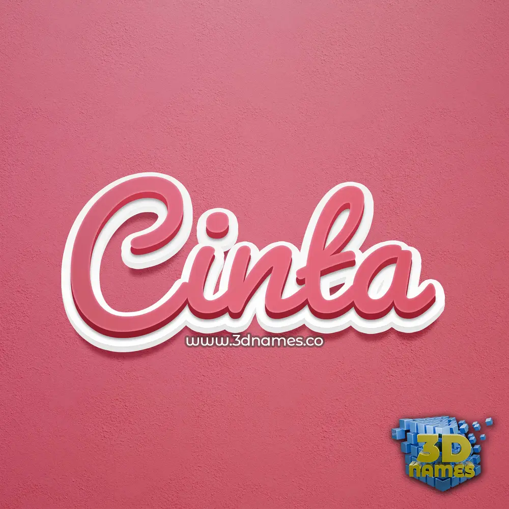 cinta in Red Scribble style - 3D name wallpaper
