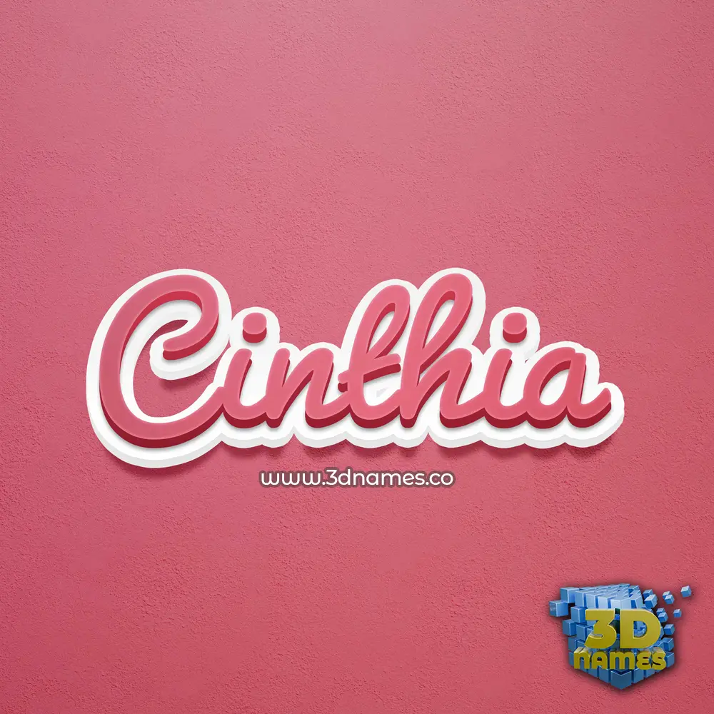 cinthia in Red Scribble style - 3D name wallpaper