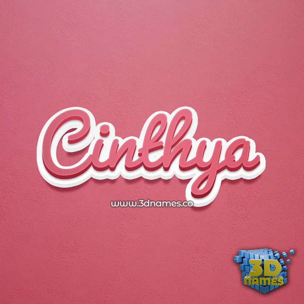 cinthya in Red Scribble style - 3D name wallpaper