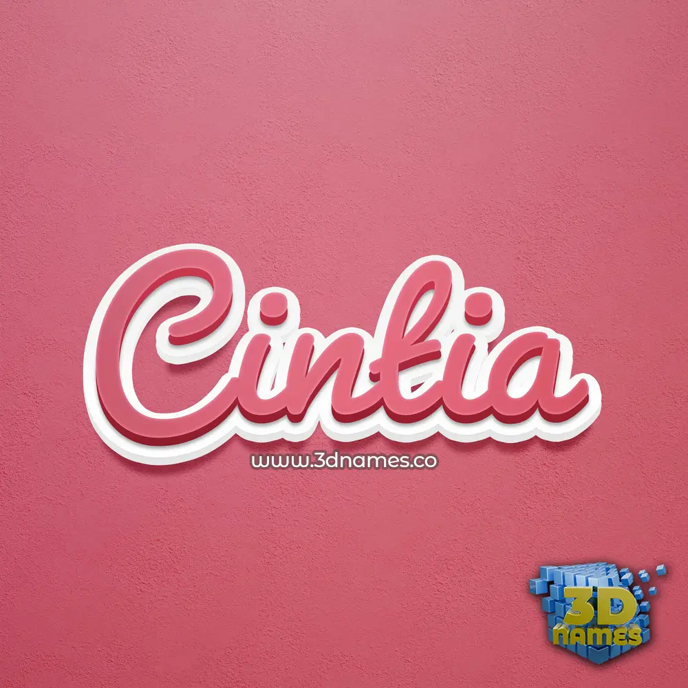 cintia in Red Scribble style - 3D name wallpaper