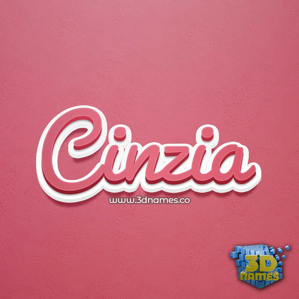 cinzia in Red Scribble style - 3D name wallpaper