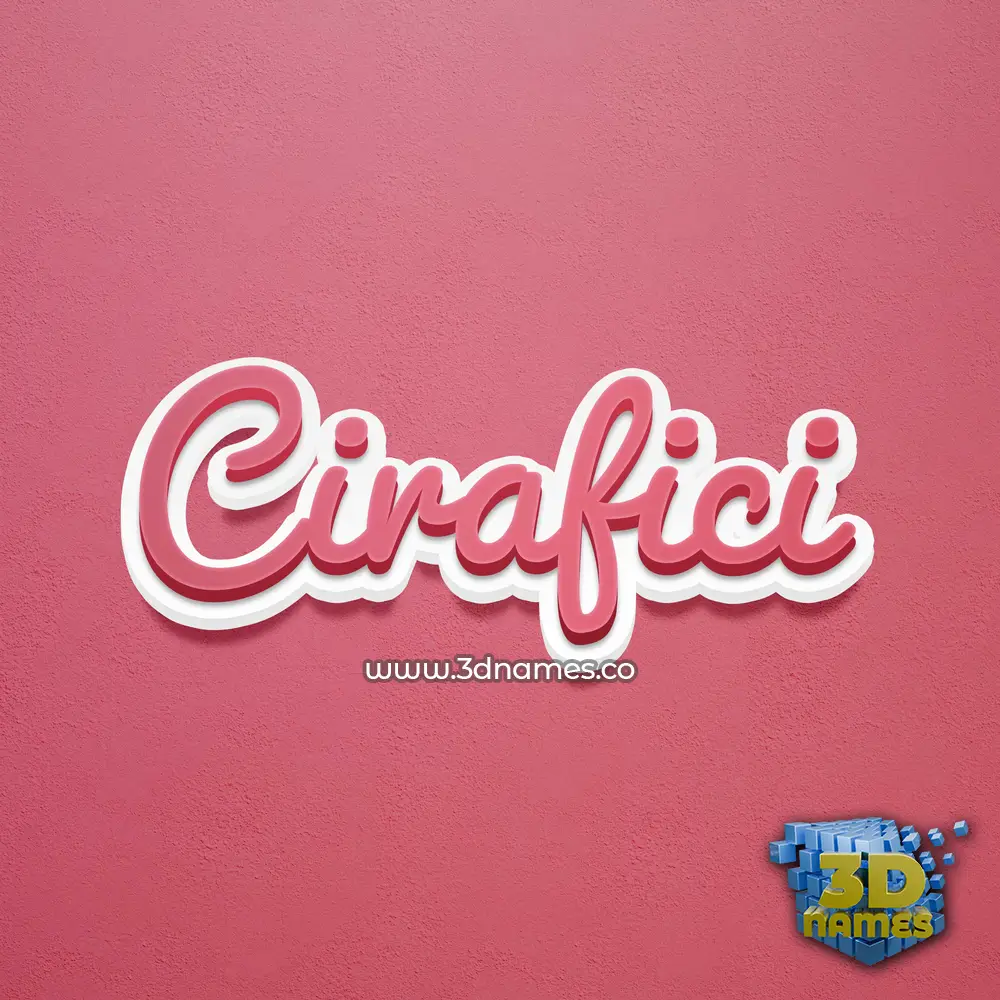cirafici in Red Scribble style - 3D name wallpaper