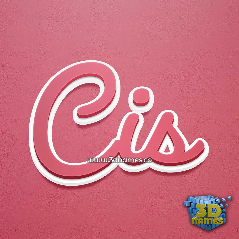 cis in Red Scribble style - 3D name wallpaper