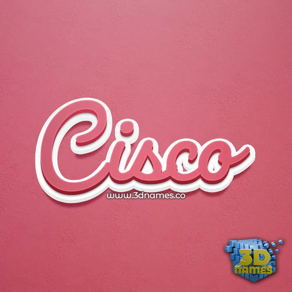 cisco in Red Scribble style - 3D name wallpaper
