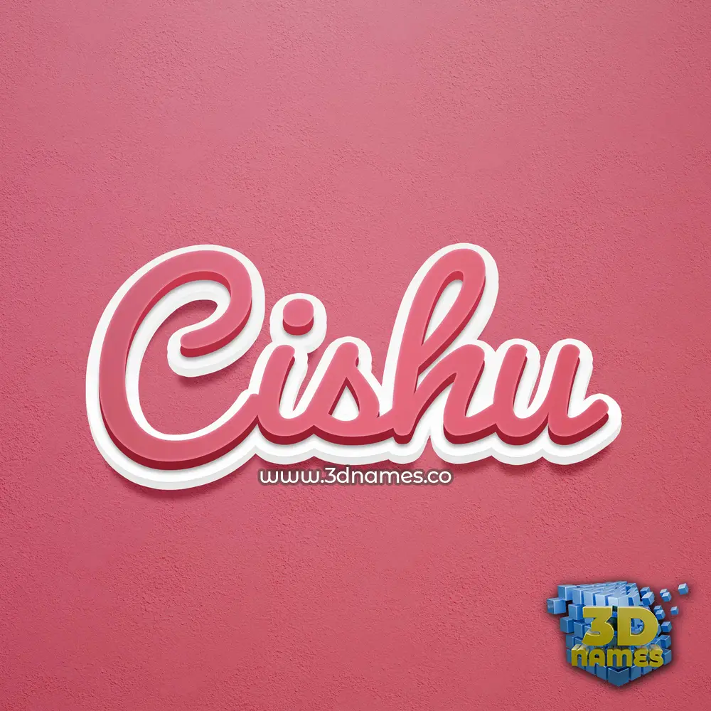 cishu in Red Scribble style - 3D name wallpaper