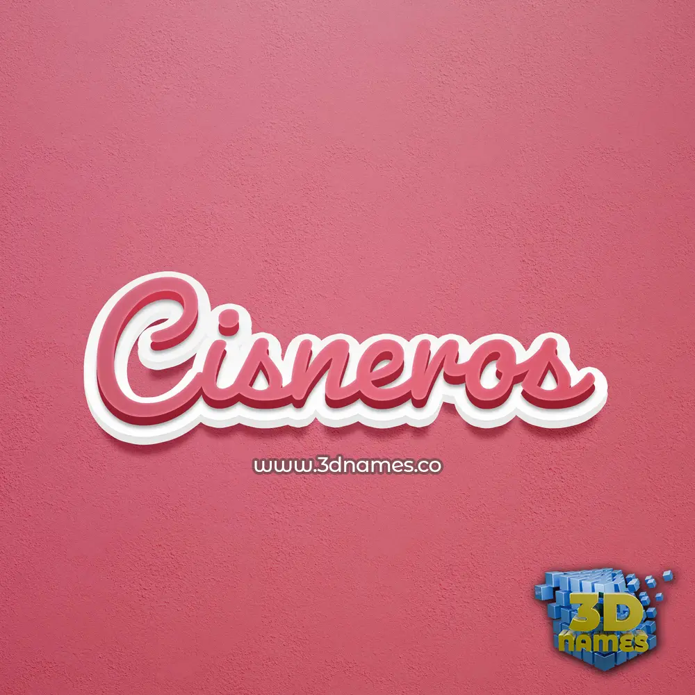 cisneros in Red Scribble style - 3D name wallpaper