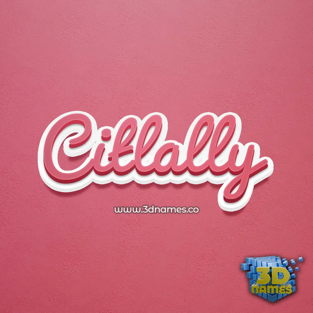 citlally in Red Scribble style - 3D name wallpaper