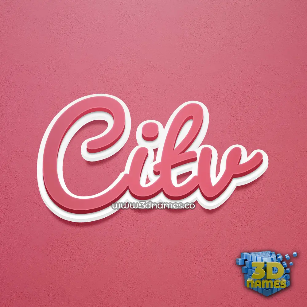 citv in Red Scribble style - 3D name wallpaper