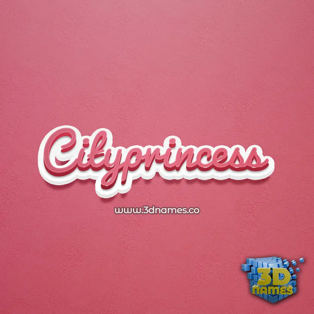 cityprincess in Red Scribble style - 3D name wallpaper