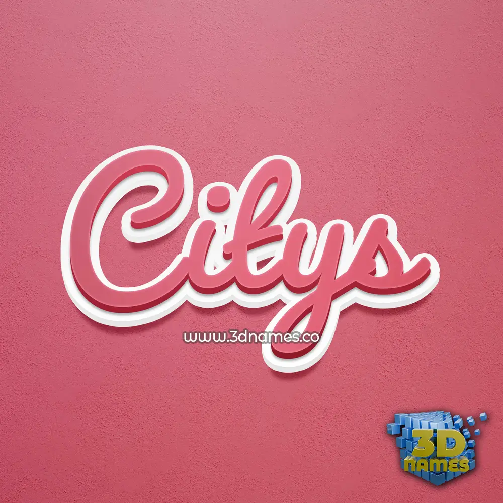 citys in Red Scribble style - 3D name wallpaper