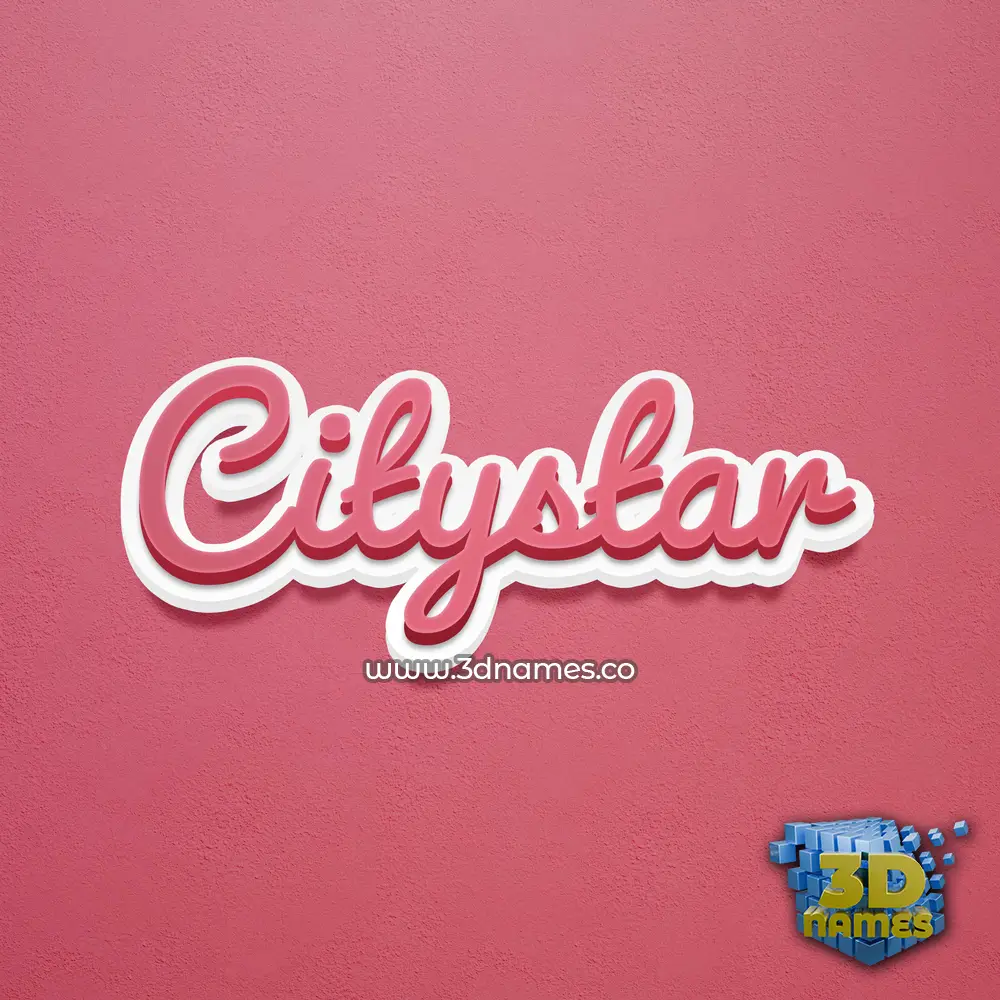 citystar in Red Scribble style - 3D name wallpaper