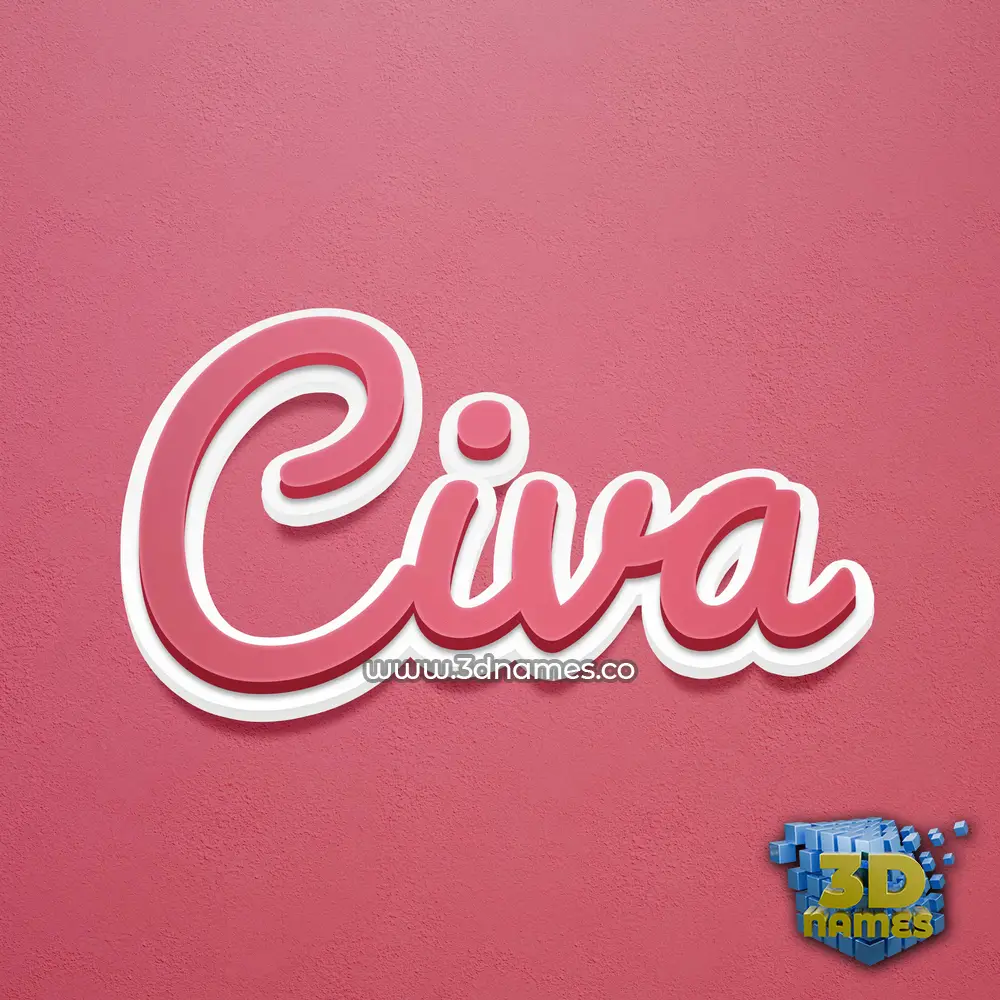 civa in Red Scribble style - 3D name wallpaper