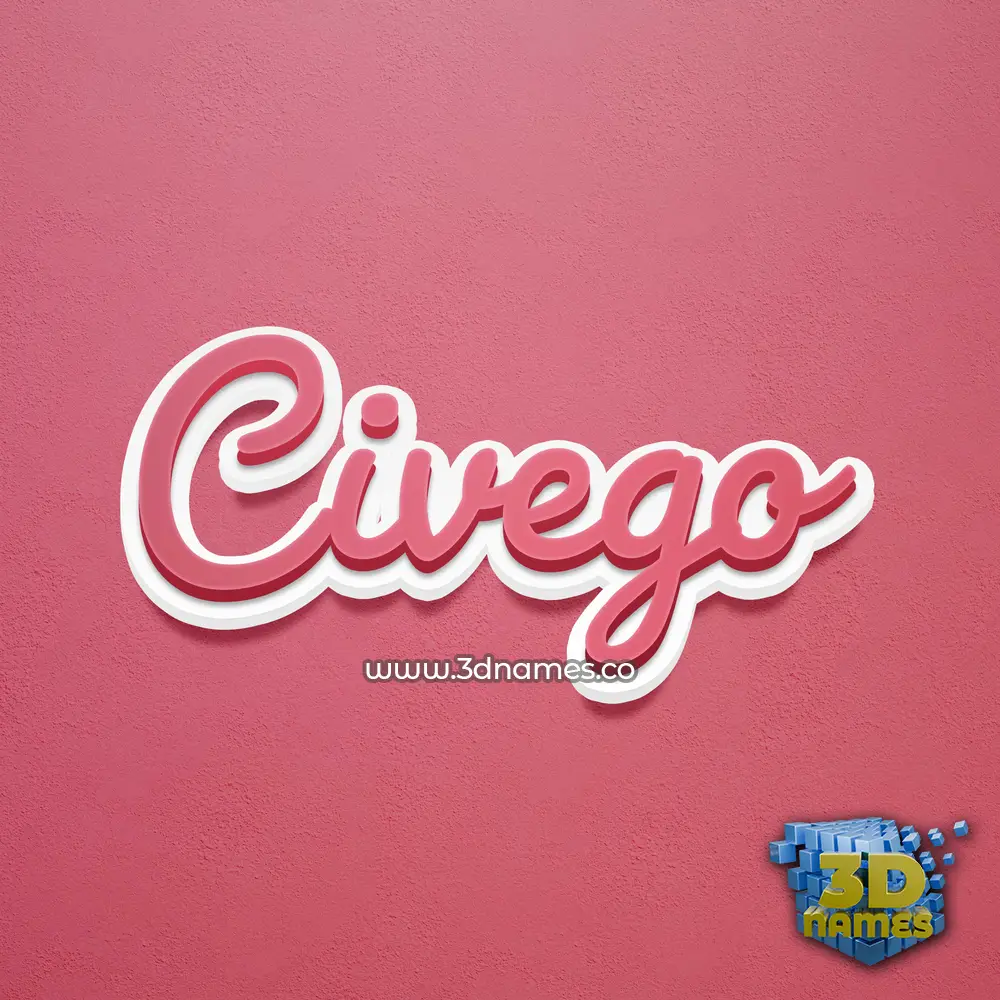 civego in Red Scribble style - 3D name wallpaper