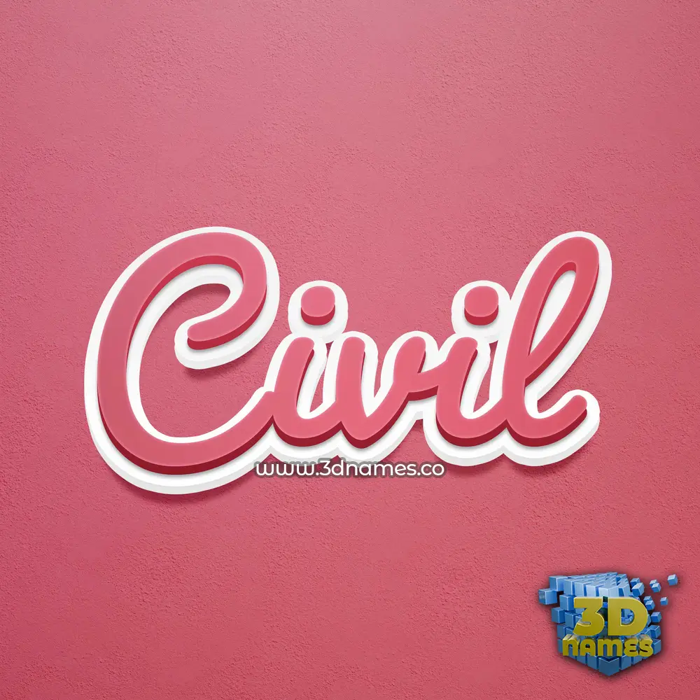 civil in Red Scribble style - 3D name wallpaper