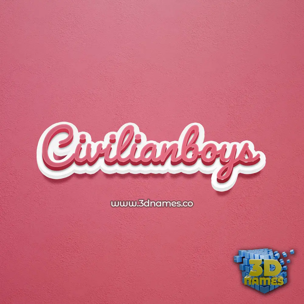 civilianboys in Red Scribble style - 3D name wallpaper