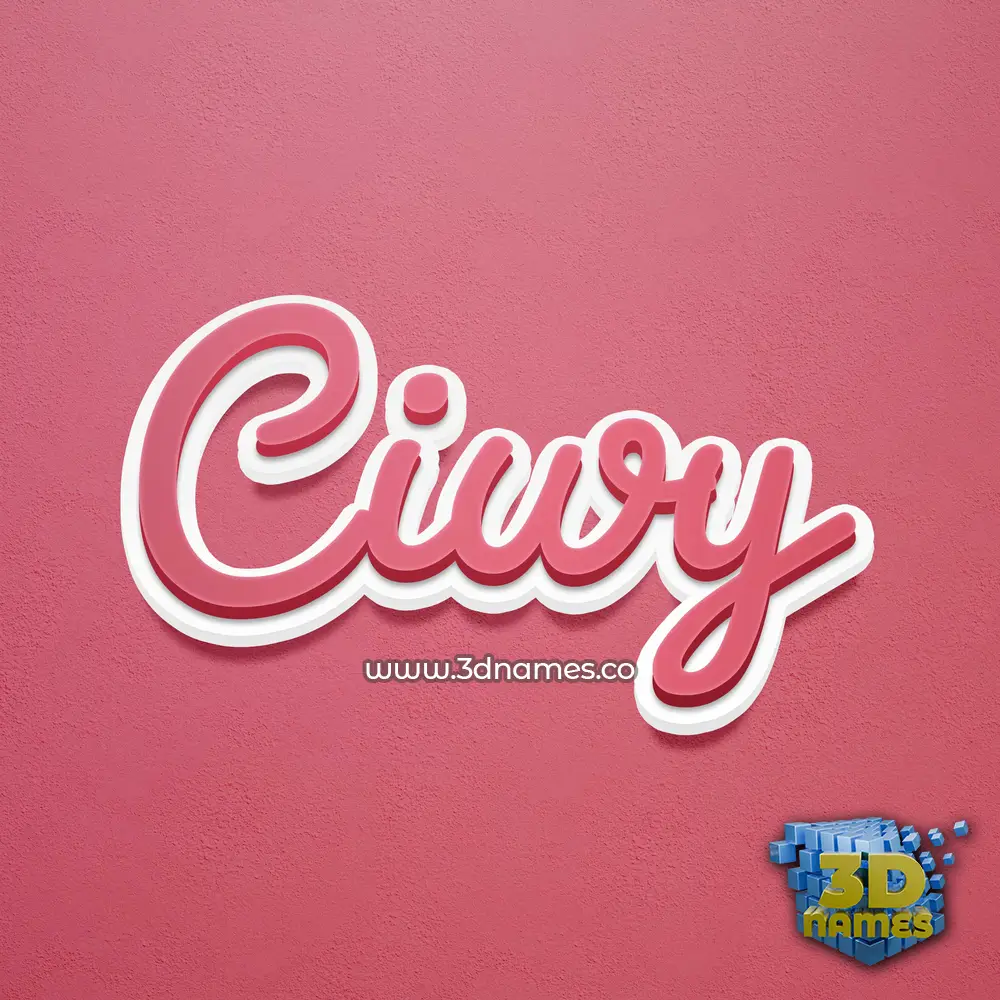 ciwy in Red Scribble style - 3D name wallpaper