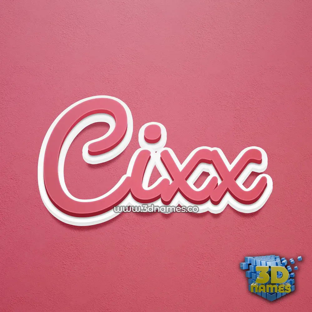cixx in Red Scribble style - 3D name wallpaper