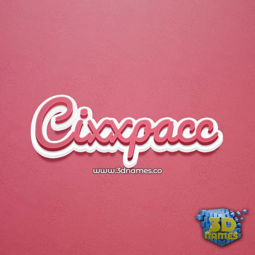 cixxpacc in Red Scribble style - 3D name wallpaper