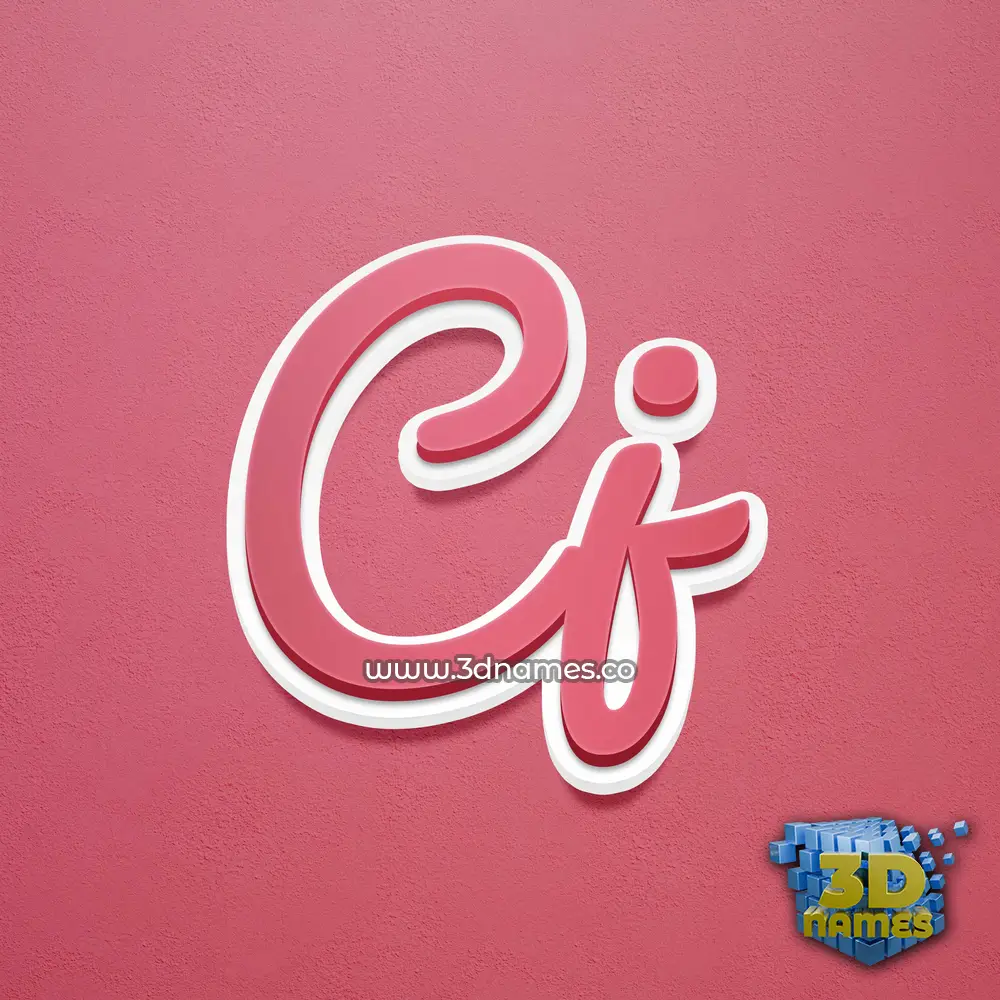 cj in Red Scribble style - 3D name wallpaper
