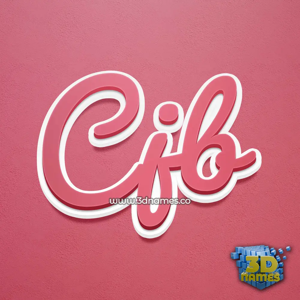 cjb in Red Scribble style - 3D name wallpaper