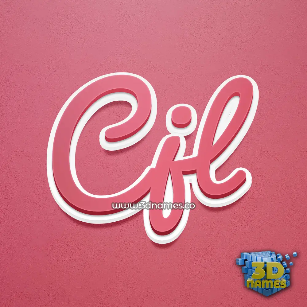 cjl in Red Scribble style - 3D name wallpaper