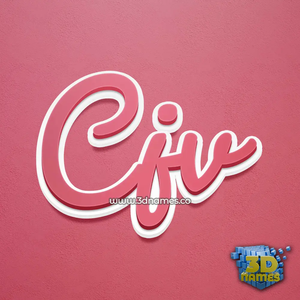 cjv in Red Scribble style - 3D name wallpaper
