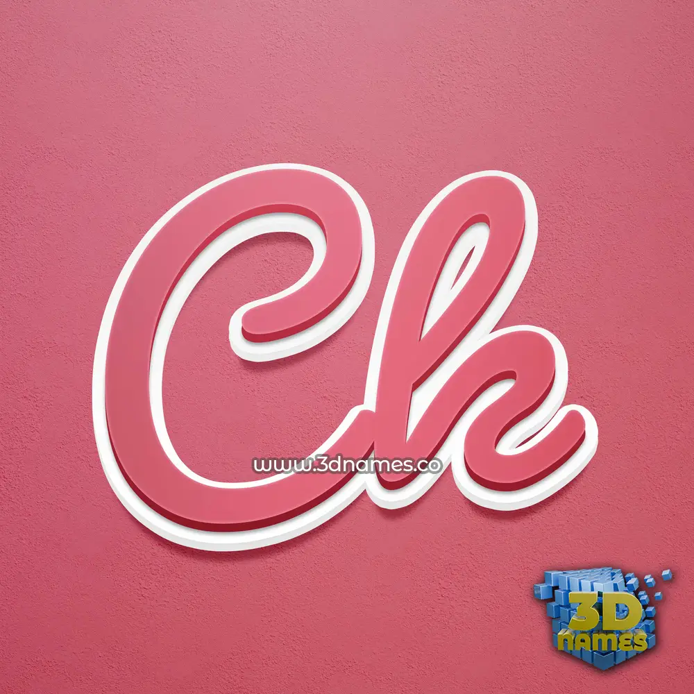ck in Red Scribble style - 3D name wallpaper