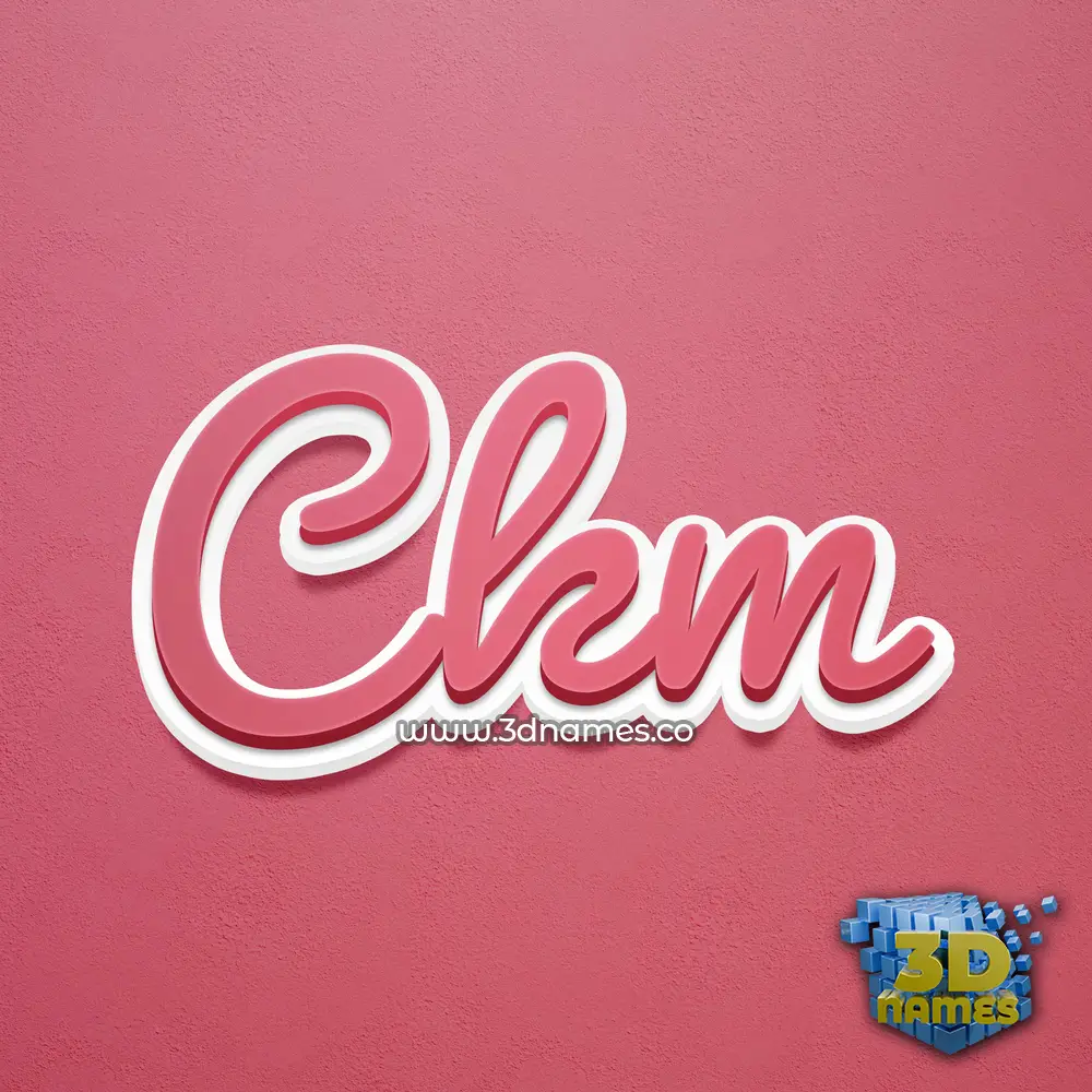 ckm in Red Scribble style - 3D name wallpaper